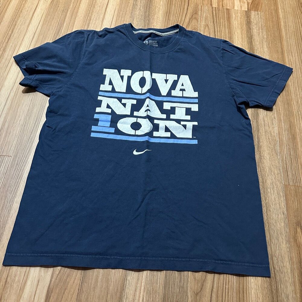 Nike NCAA Villanova Wildcats Nova Nation Blue College Casual  T Shirt Men L
